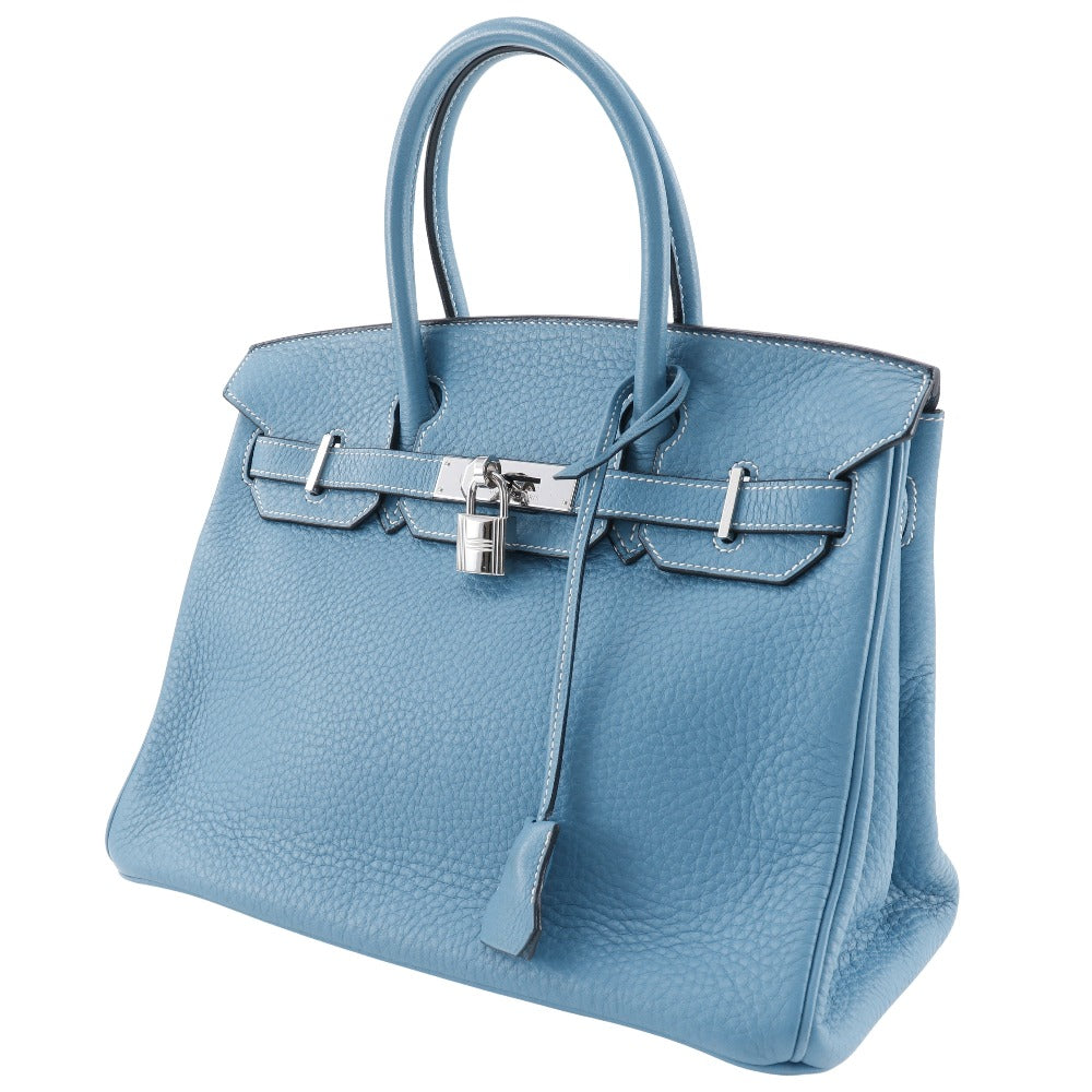 Hermes Birkin 30 Handbag Blue Jean