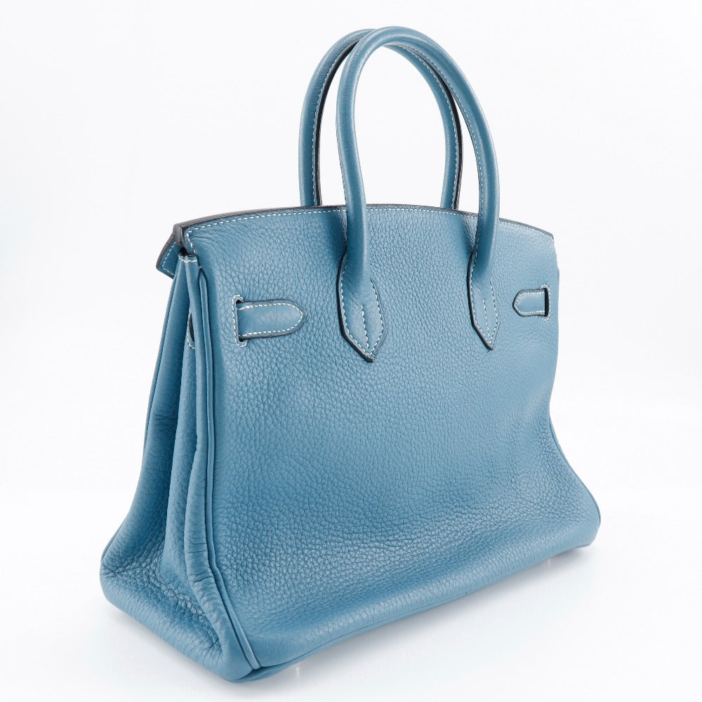 Hermes Birkin 30 Handbag Blue Jean