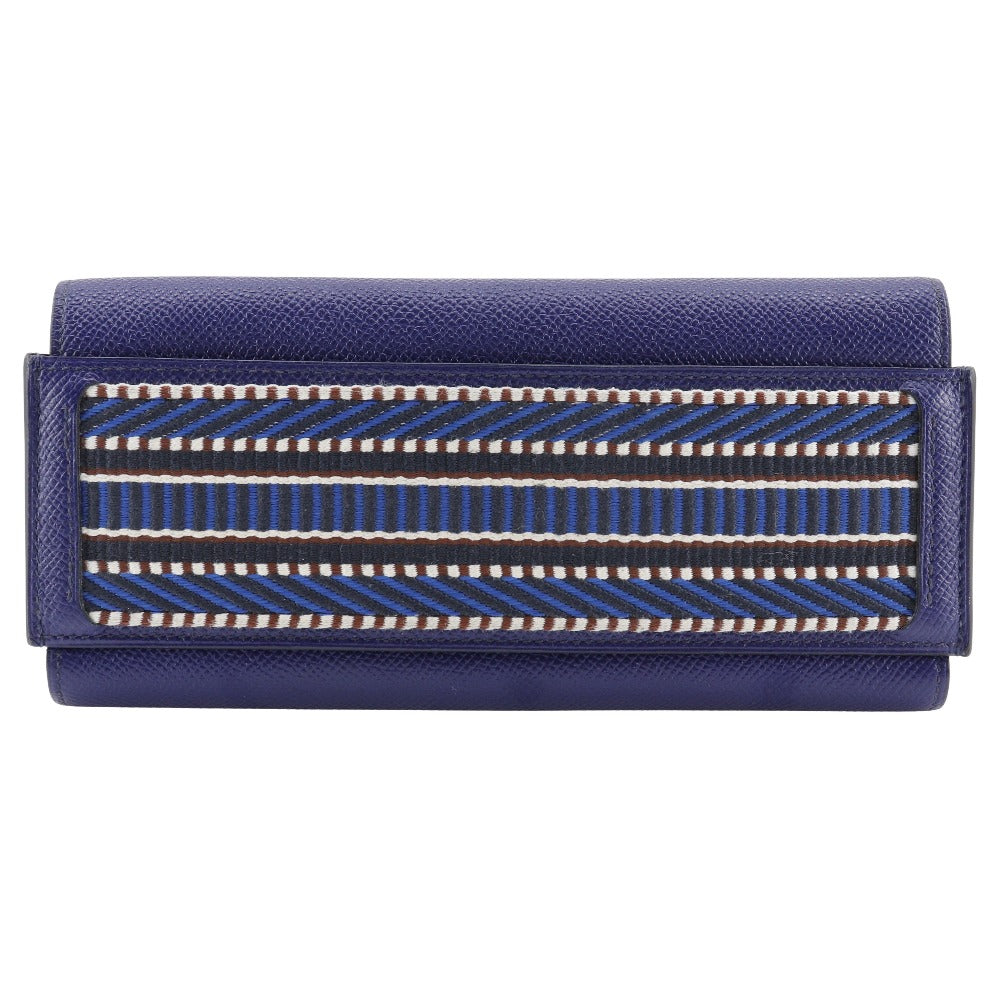 Hermes Passant Long Wallet Blue