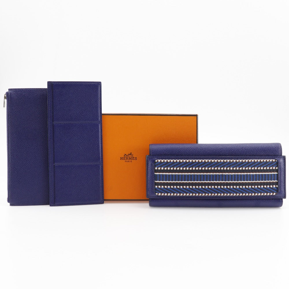 Hermes Passant Long Wallet Blue