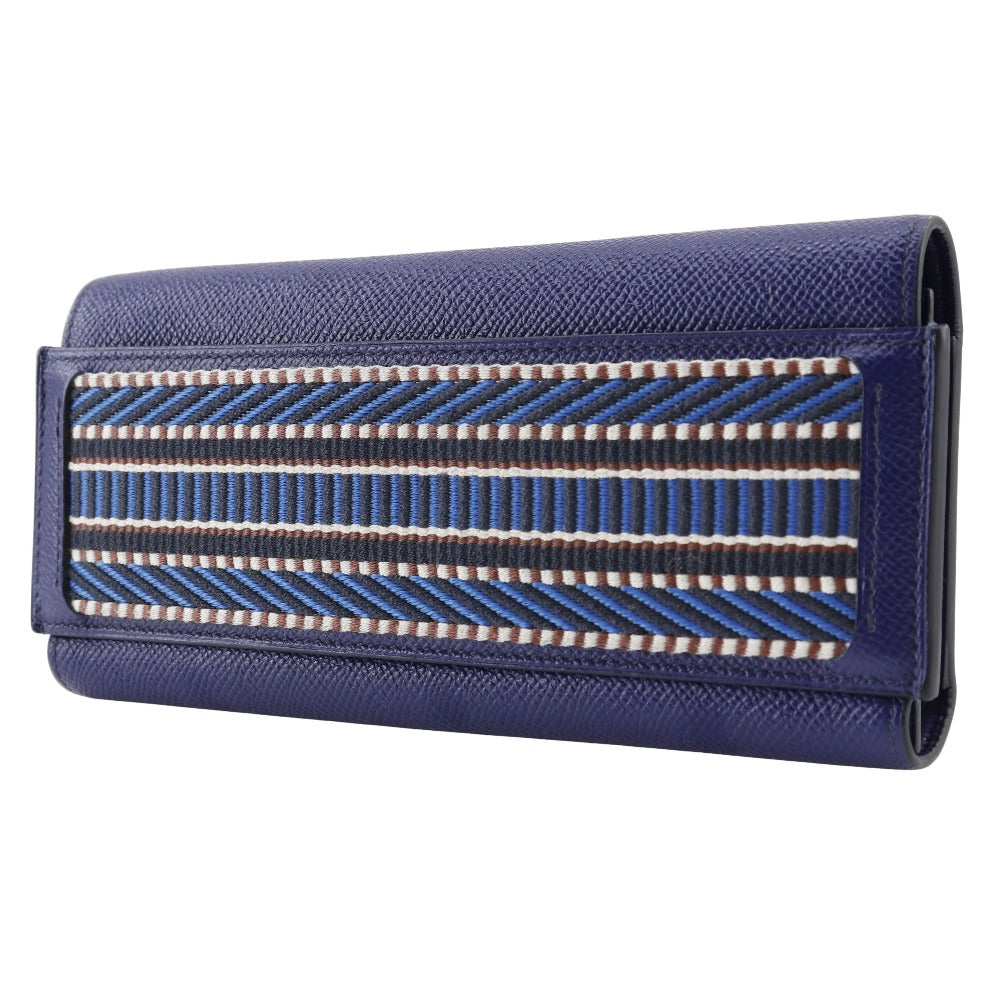 Hermes Passant Long Wallet Blue