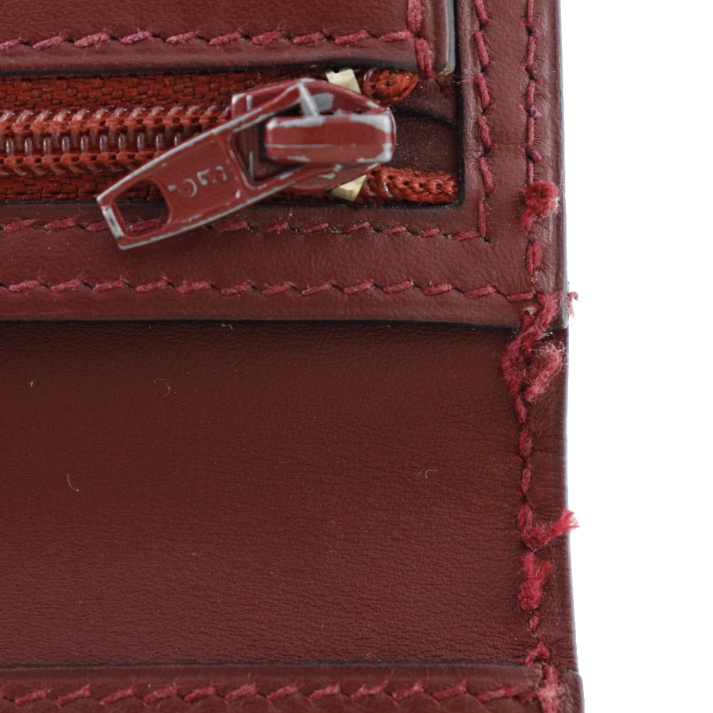 Hermes Bearn Long Wallet Wine Red