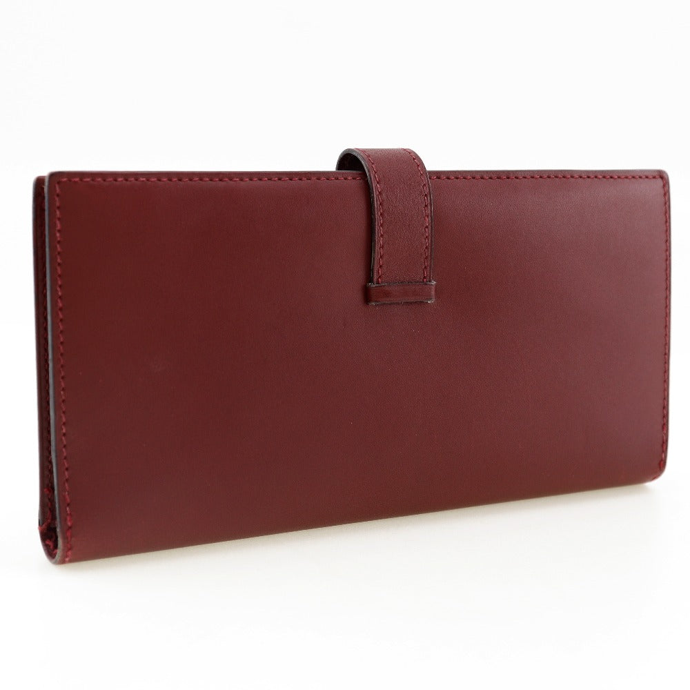 Hermes Bearn Long Wallet Wine Red