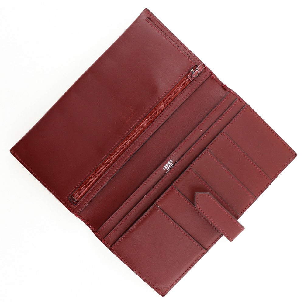 Hermes Bearn Long Wallet Wine Red