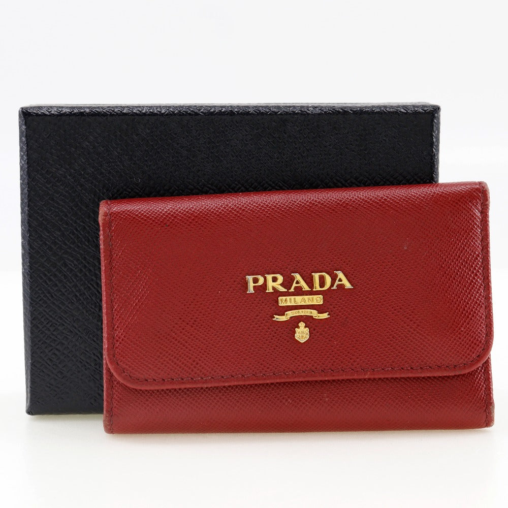 Prada Saffiano Key Case Red