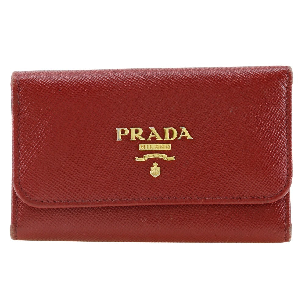 Prada Saffiano Key Case Red