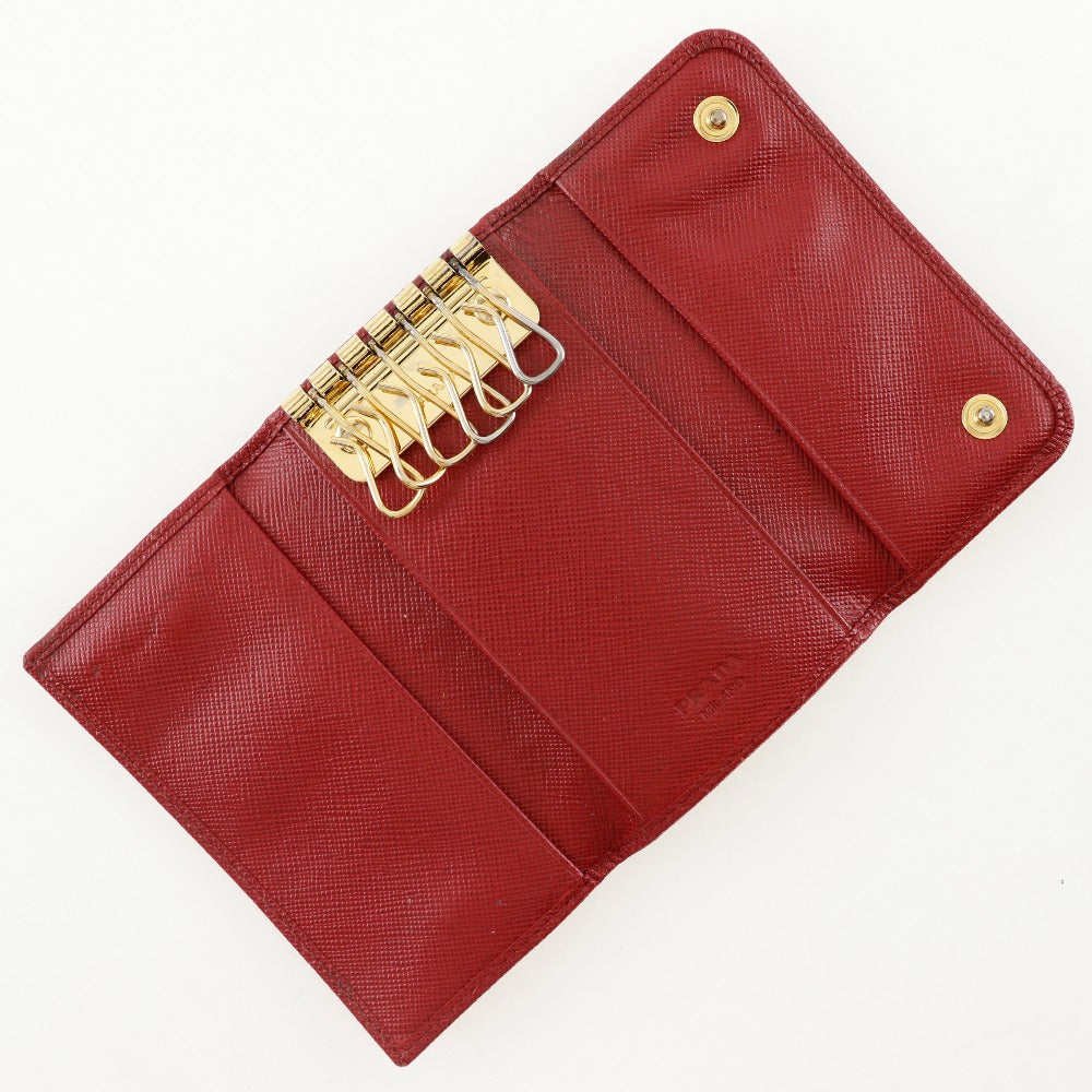 Prada Saffiano Key Case Red