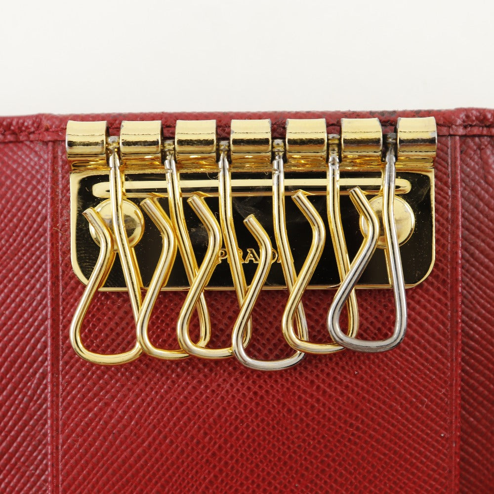 Prada Saffiano Key Case Red