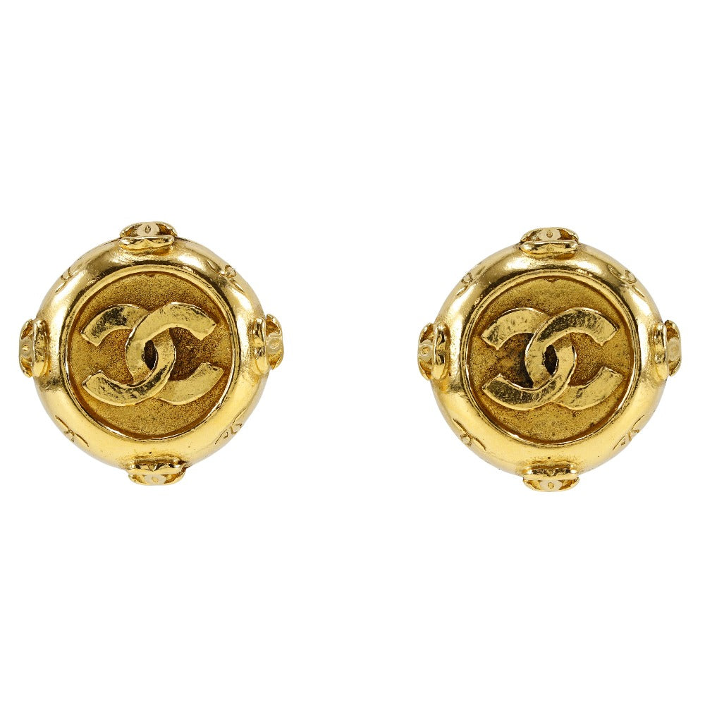 Chanel Coco Mark Vintage Gold Earrings