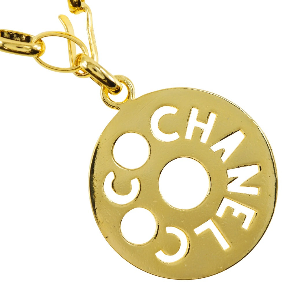 Chanel Round Logo Gold Plated Necklace