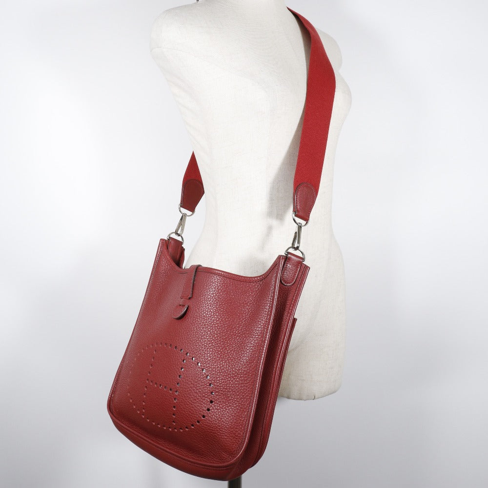 Hermes Evelyne 2PM Shoulder Bag Red/Silver