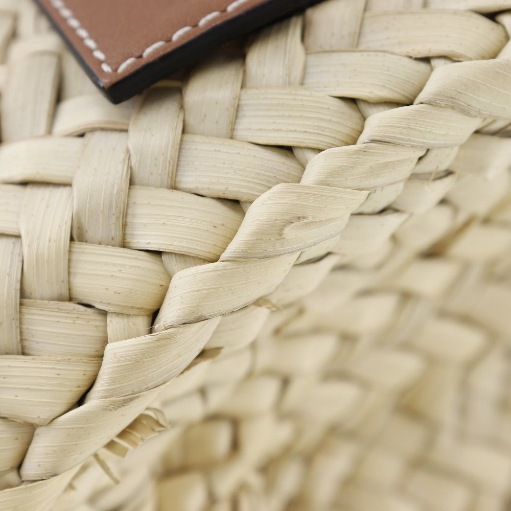 Loewe Raffia Leather Basket Tote Bag