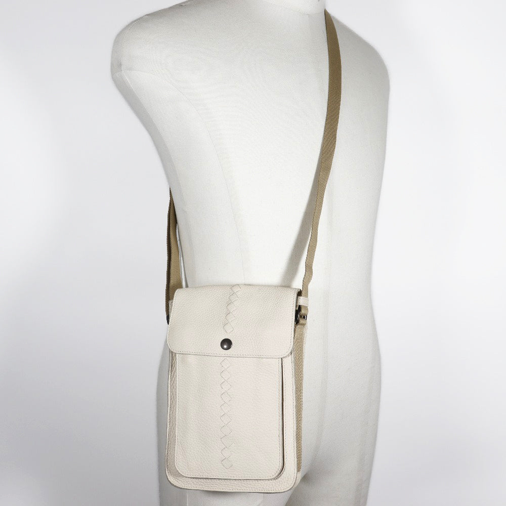 Bottega Veneta Calf Shoulder Bag Off-White