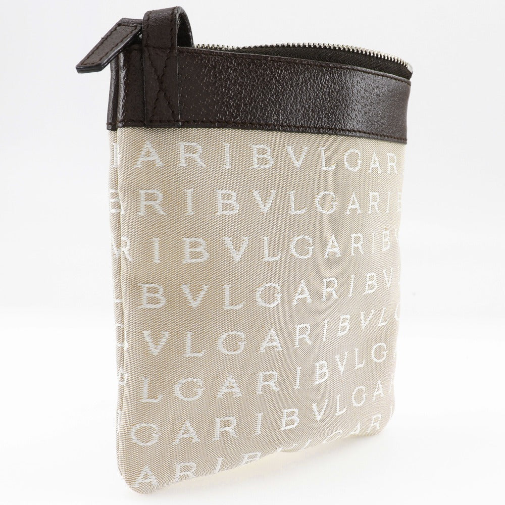 Bvlgari Logo Mania Canvas Leather Shoulder Bag