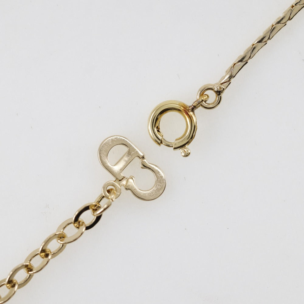 Dior Necklace Gold Plated Faux Pearl Rhinestone