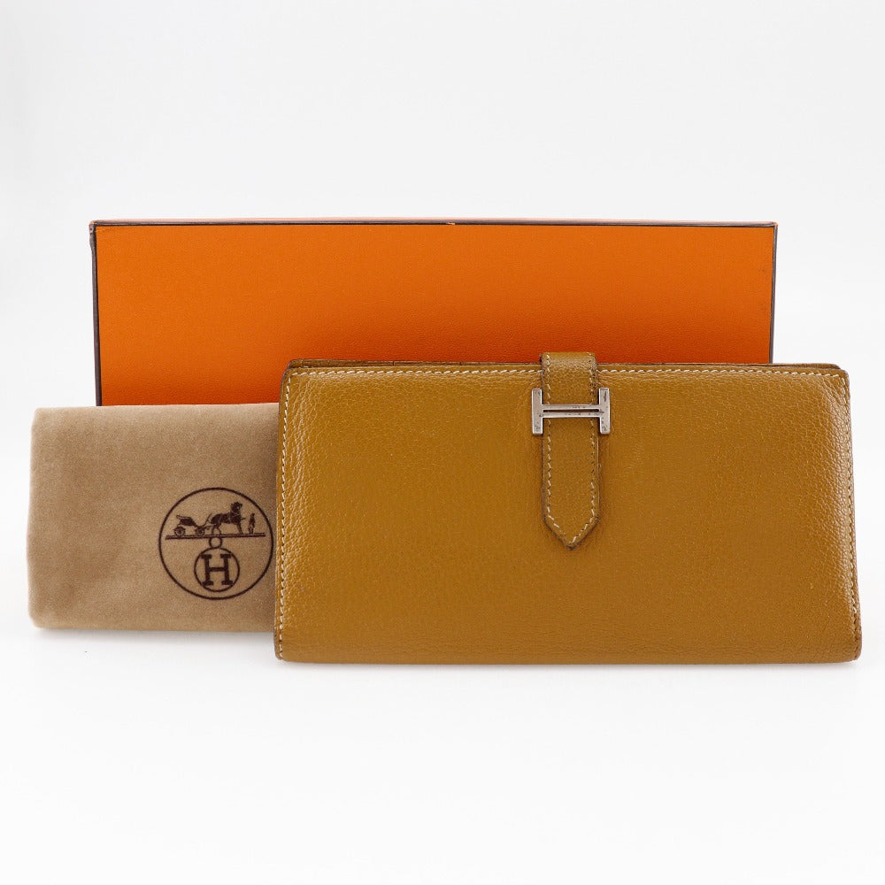 Hermes Bearn Classic Long Wallet Camel