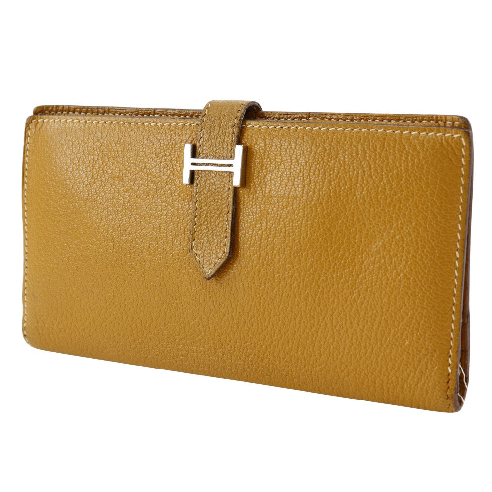 Hermes Bearn Classic Long Wallet Camel