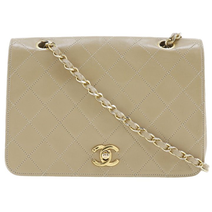 Chanel Lambskin Chain Shoulder Bag Beige