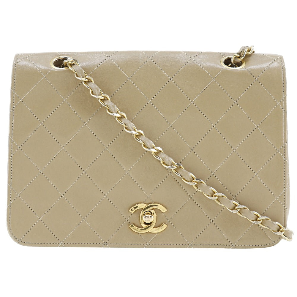 Chanel Lambskin Chain Shoulder Bag Beige