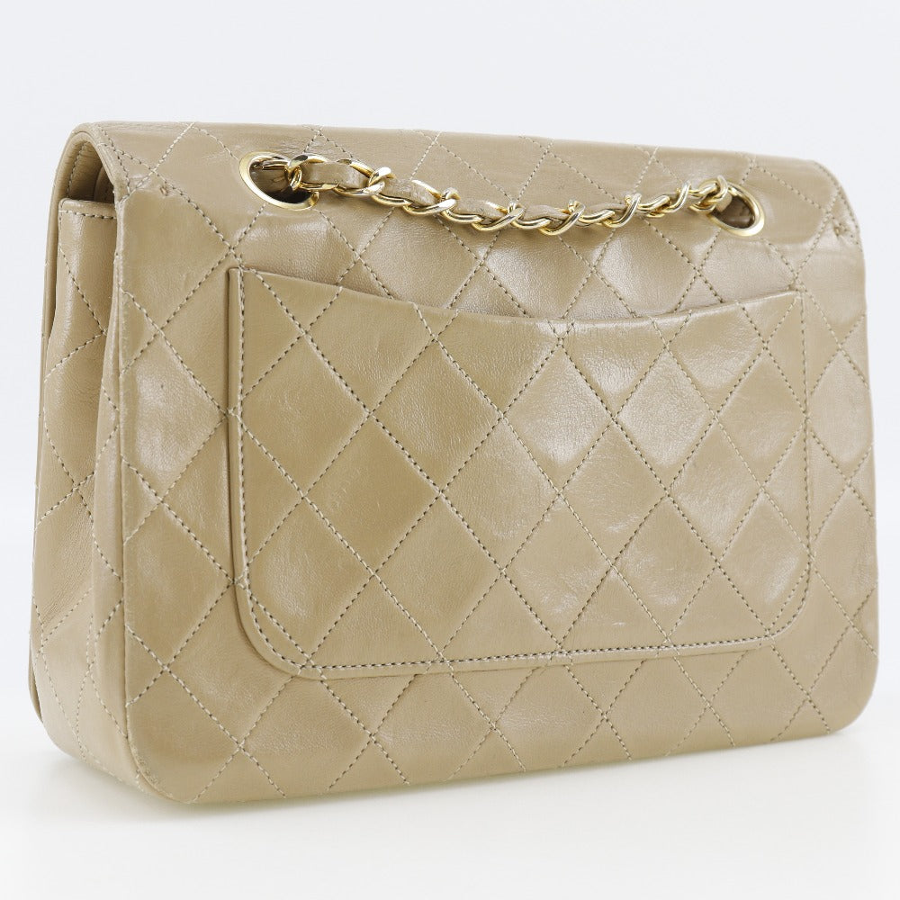 Chanel Lambskin Chain Shoulder Bag Beige