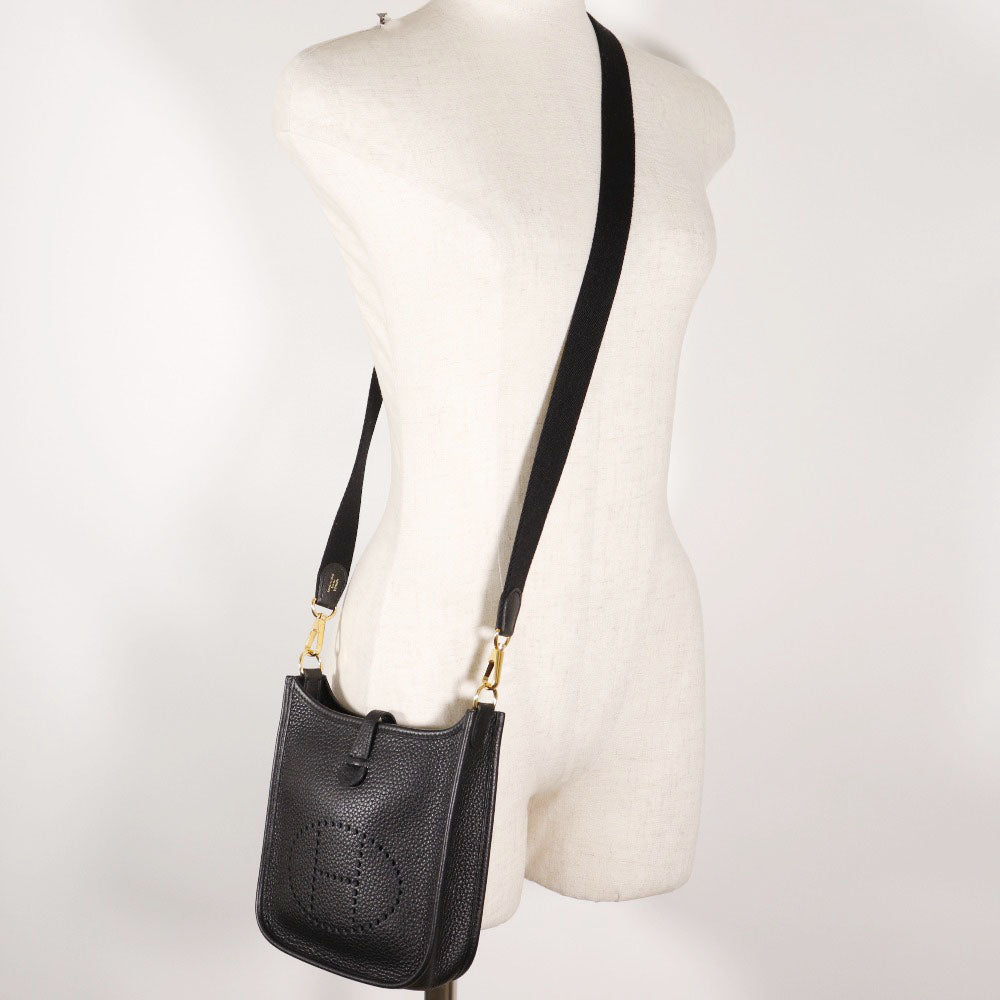 Hermes Evelyne TPM Shoulder Bag Black/Gold