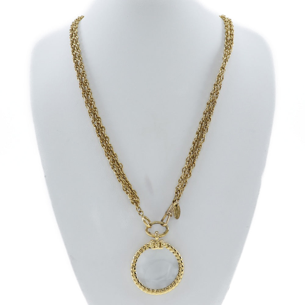 Chanel Gold Plated Loupe Necklace Vintage