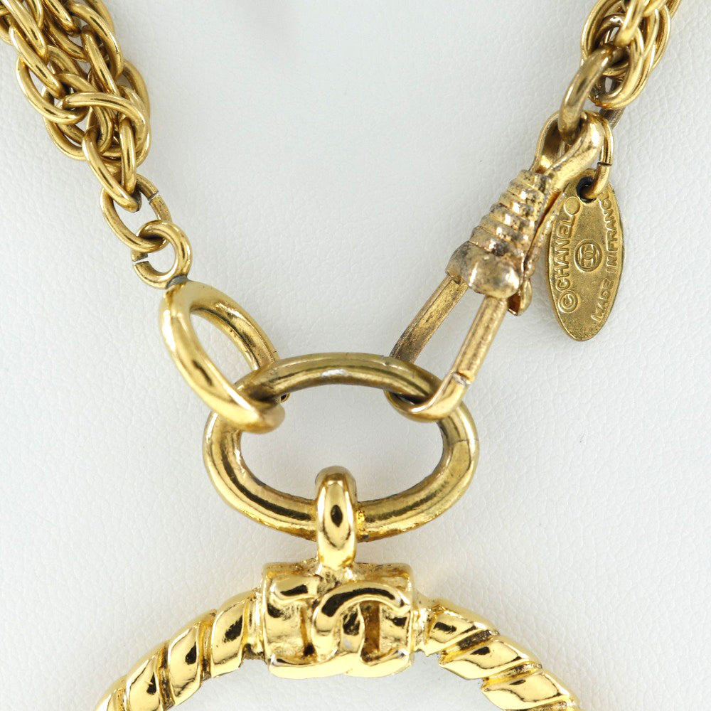 Chanel Gold Plated Loupe Necklace Vintage