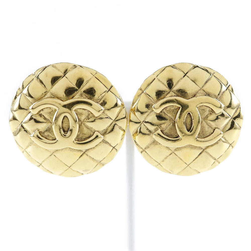 Chanel Coco Mark Earrings Gold Plated Vintage