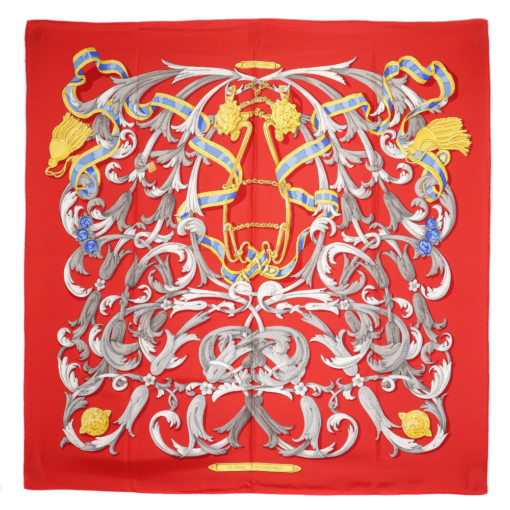 Hermes Silk Scarf LE MORS A LA CONETABLE Red