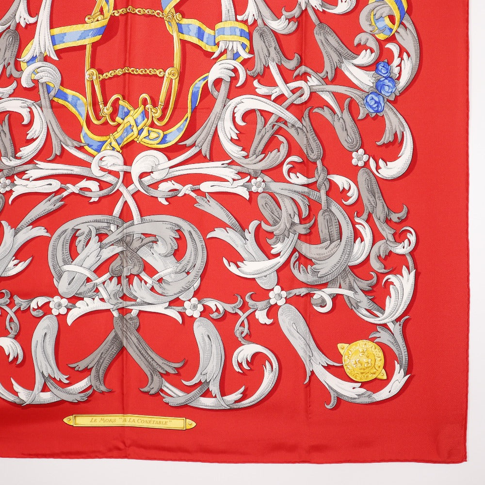 Hermes Silk Scarf LE MORS A LA CONETABLE Red