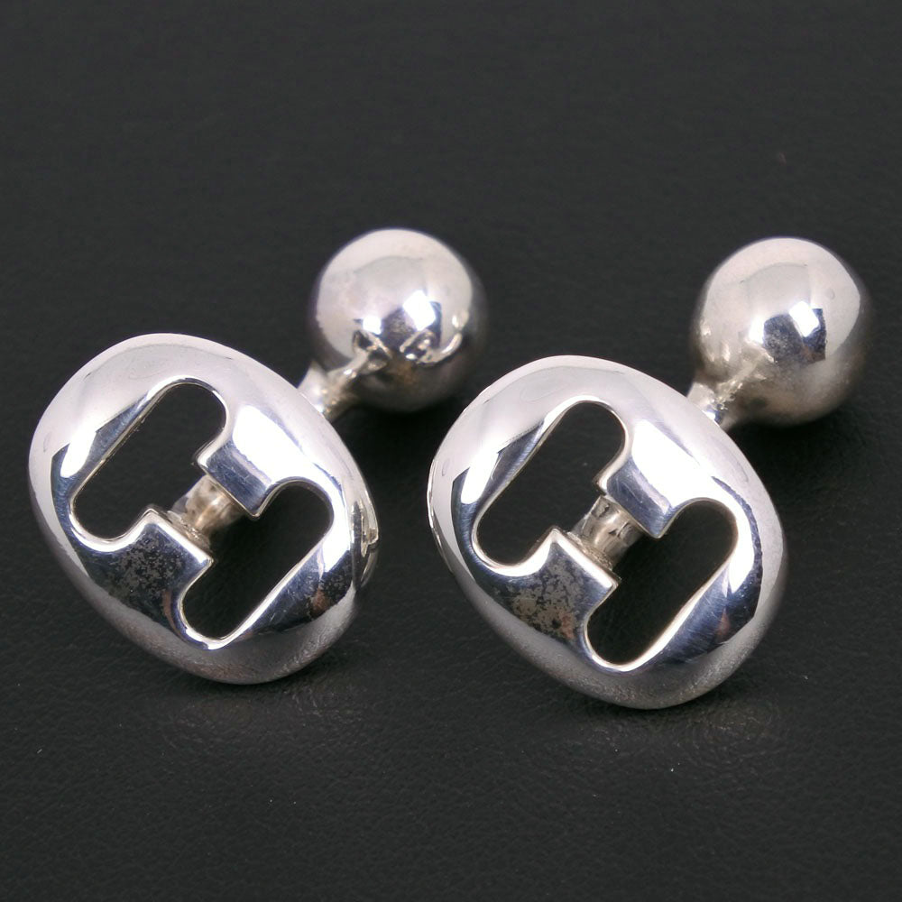 Hermes H Logo Cufflinks Vintage Silver