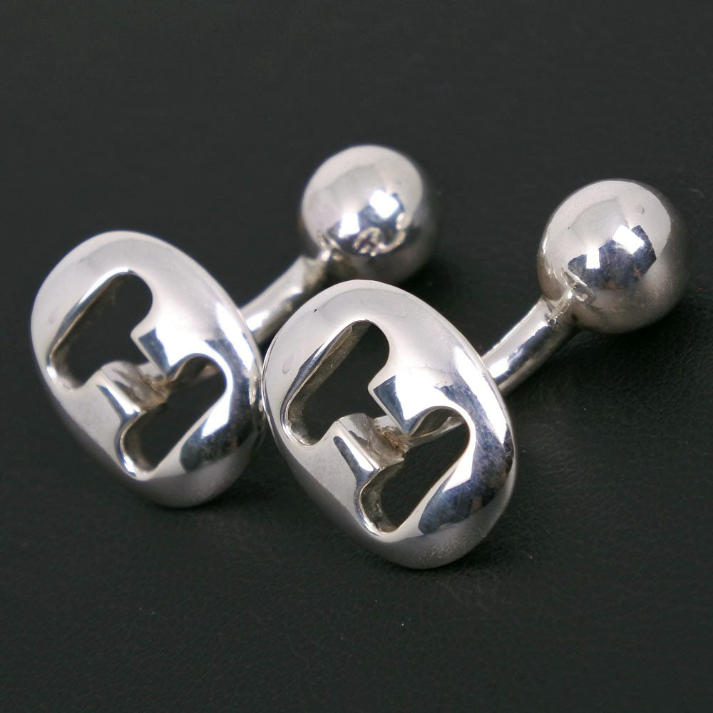 Hermes H Logo Cufflinks Vintage Silver