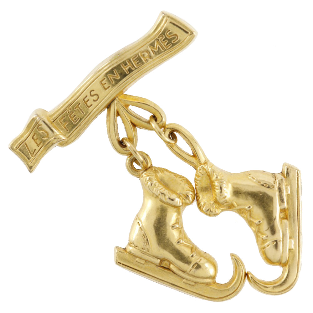 Hermes Gold Plated Skate Shoe Brooch