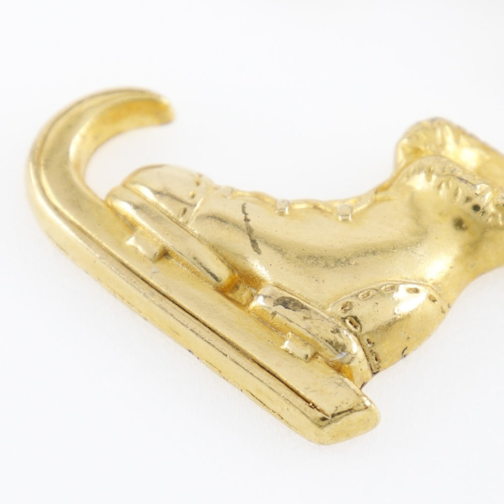 Hermes Gold Plated Skate Shoe Brooch