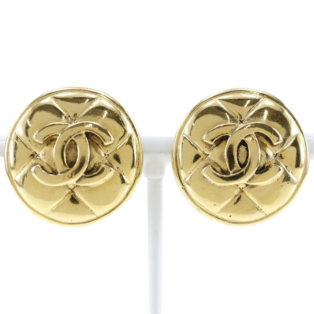 Chanel Coco Mark Earrings Gold Plated Vintage