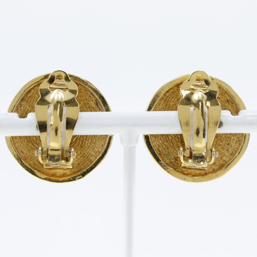 Chanel Coco Mark Earrings Gold Plated Vintage