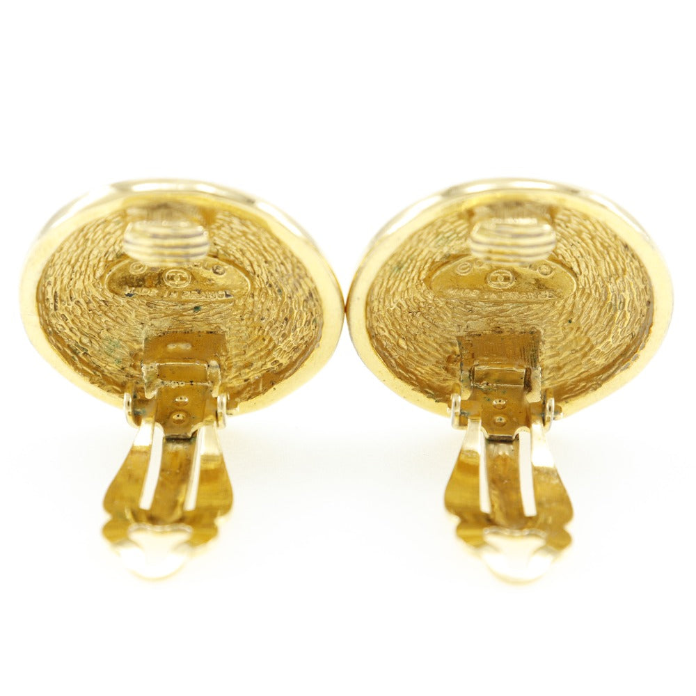 Chanel Coco Mark Earrings Gold Plated Vintage