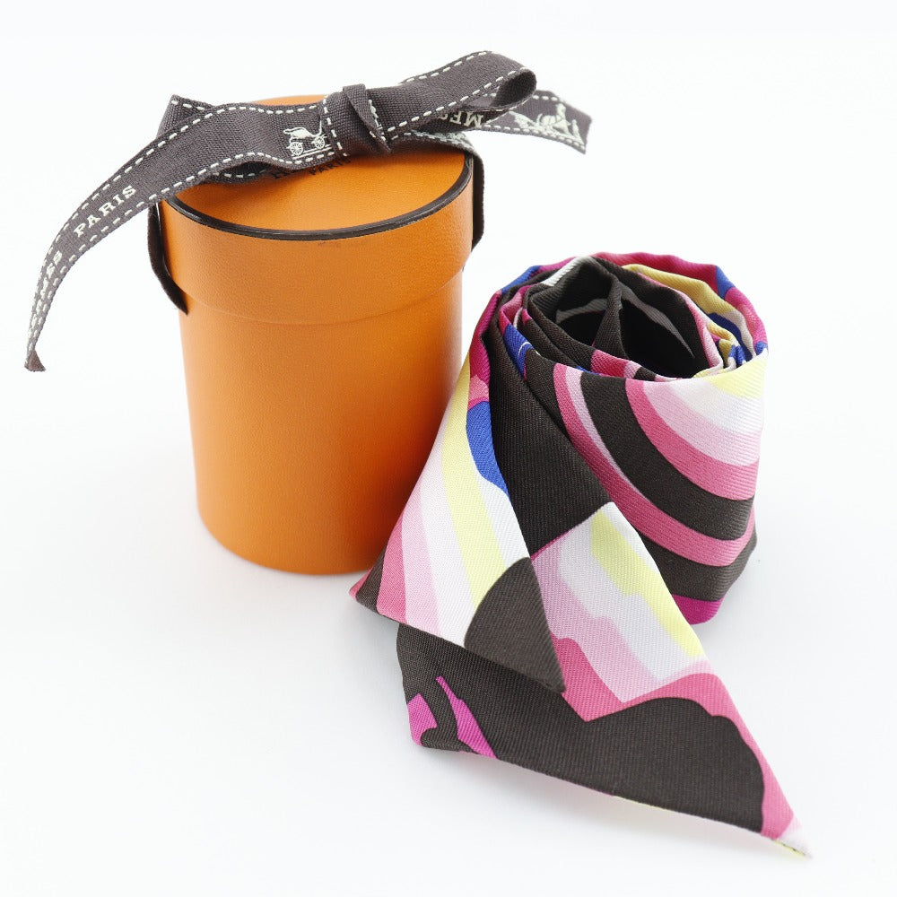 Hermes Silk Twilly Bucket Scarf Pink