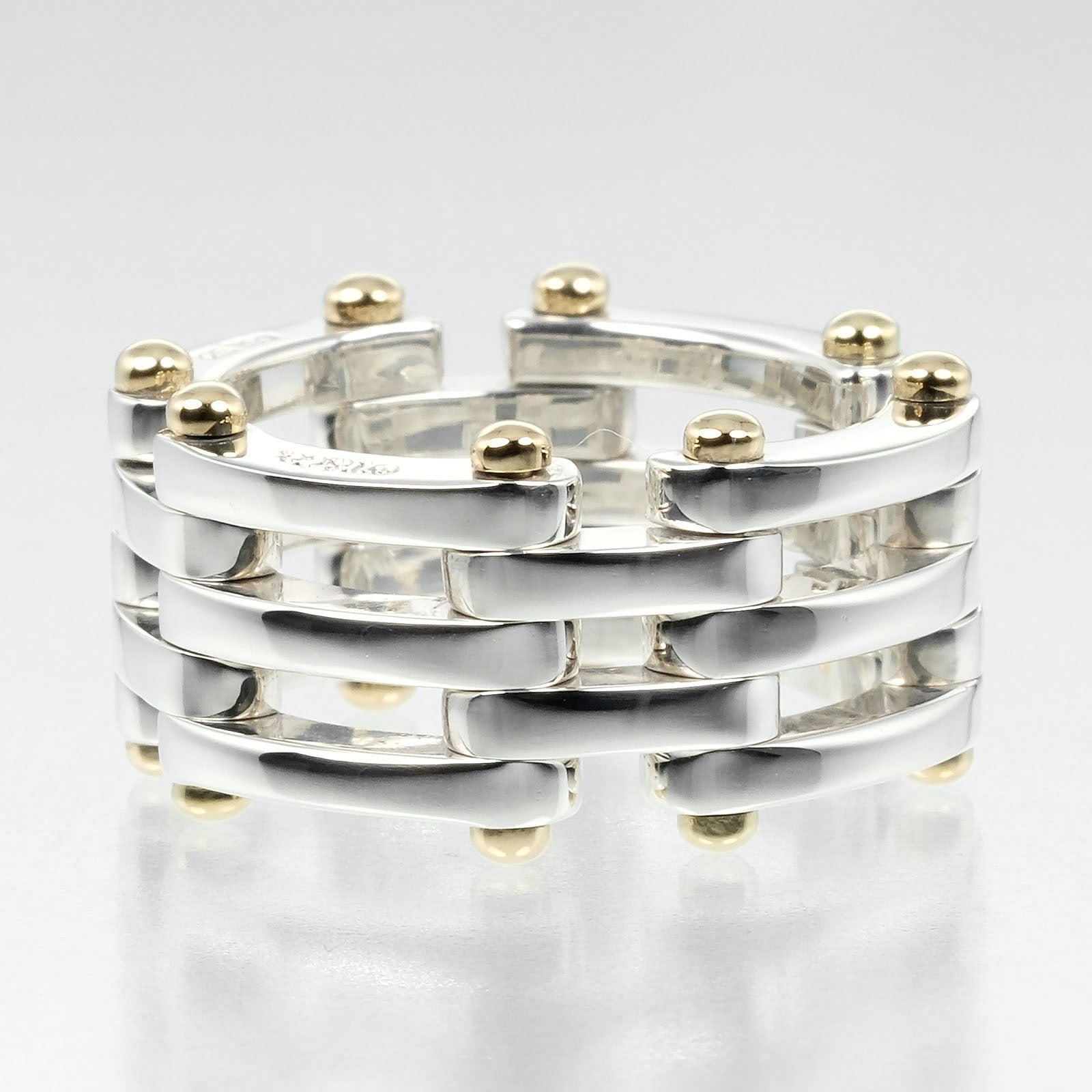 Tiffany & Co Silver 925 K18 Yellow Gold Ring