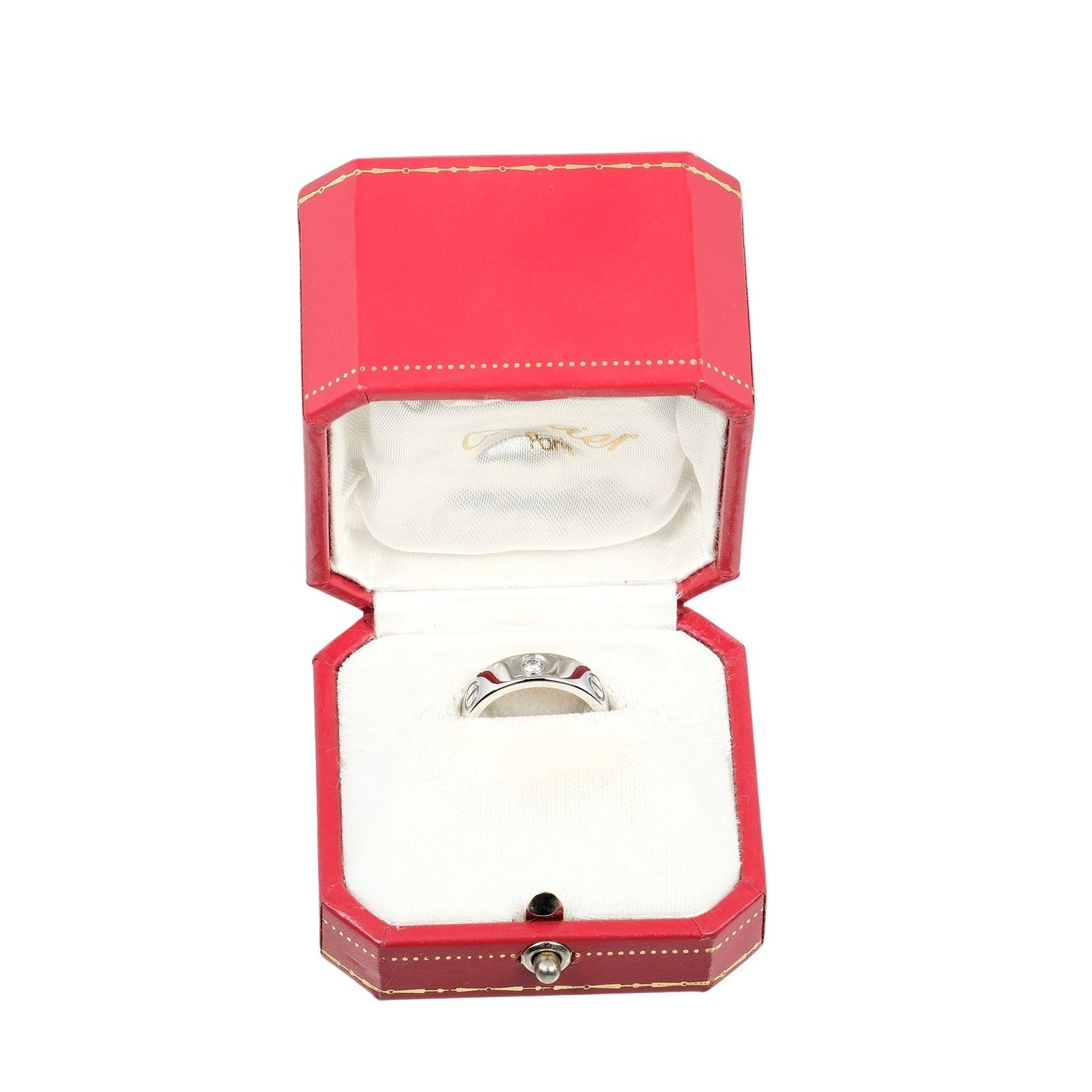 Cartier Love Ring Pt950 Platinum 1P Diamond