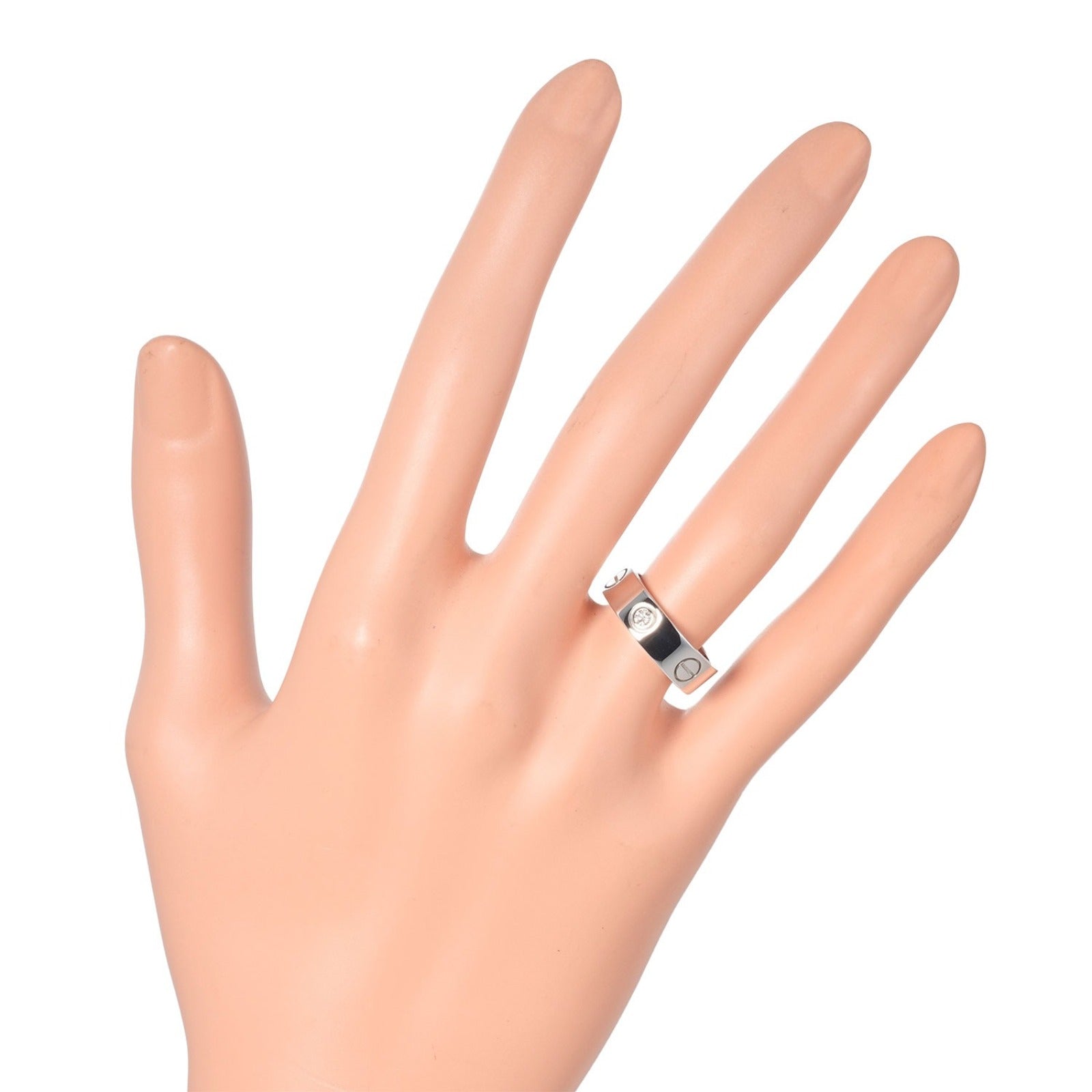 Cartier Love Ring Pt950 Platinum 1P Diamond