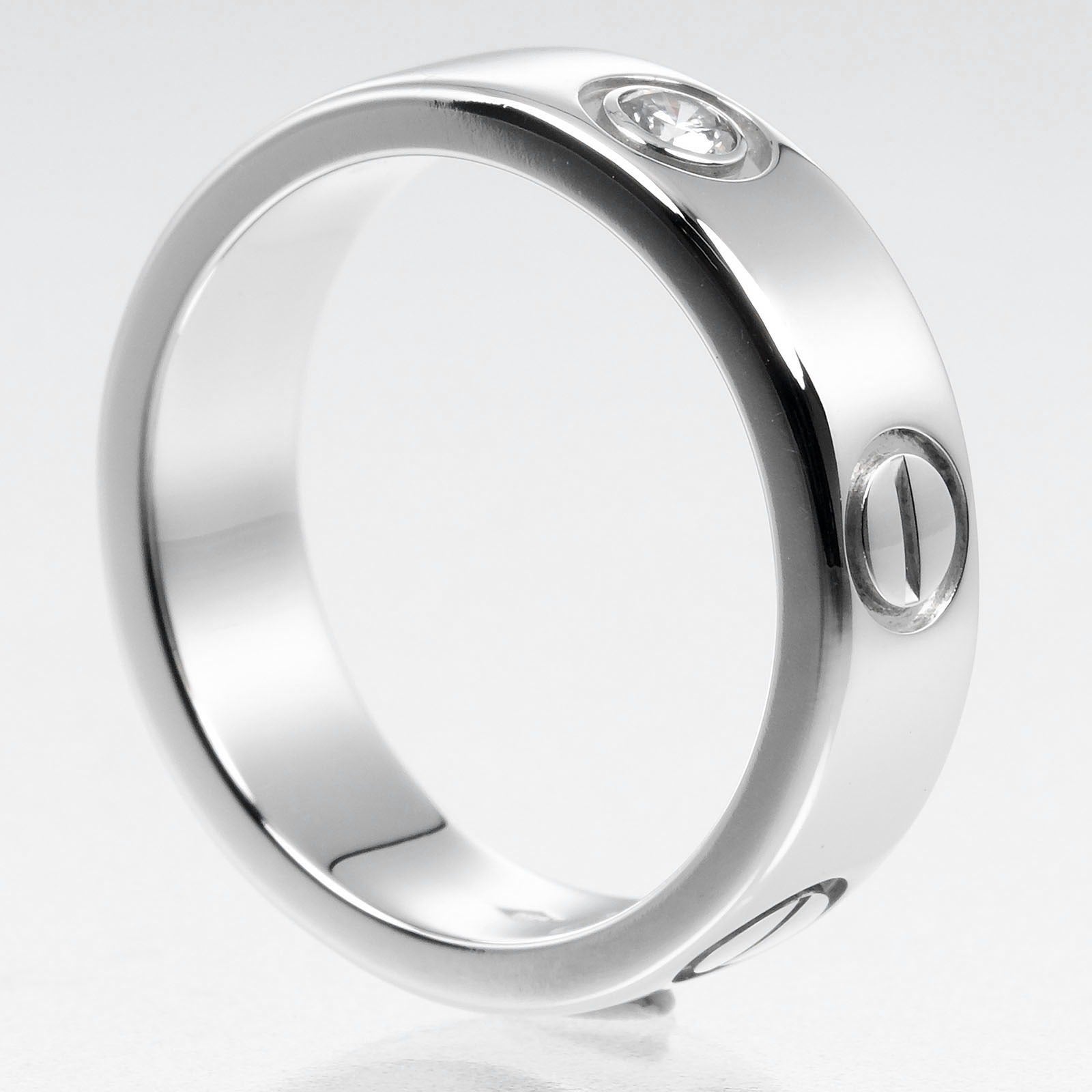 Cartier Love Ring Pt950 Platinum 1P Diamond