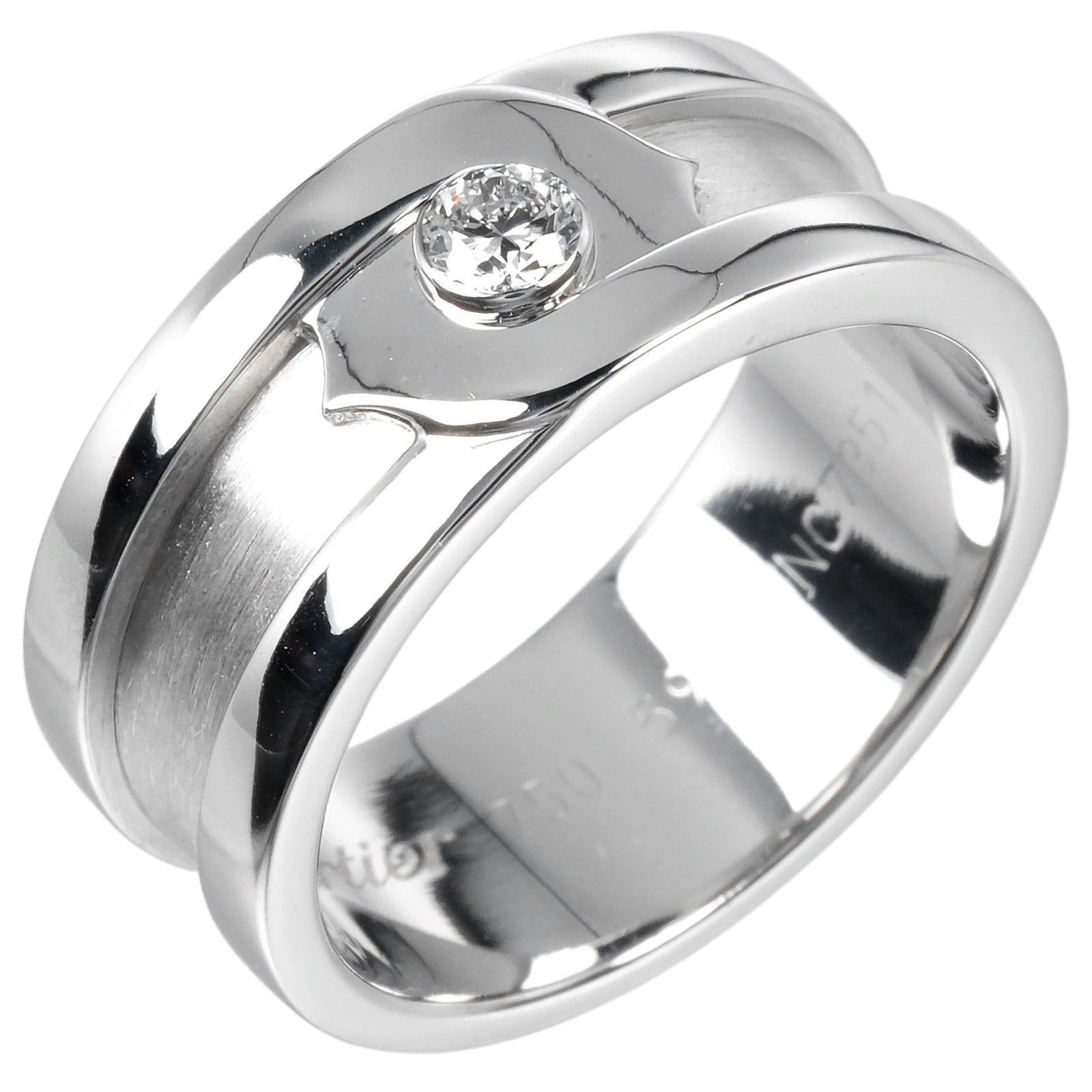 Cartier 2C Ring K18 White Gold 1P Diamond