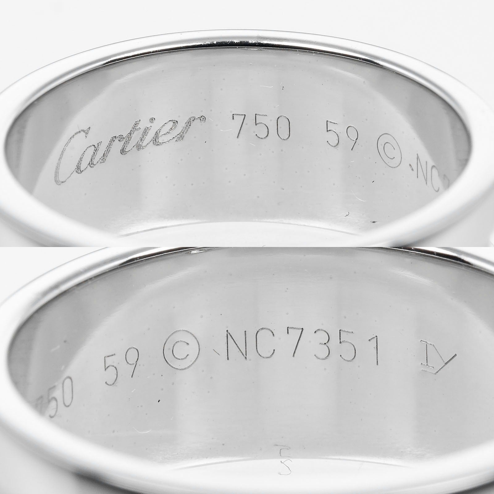 Cartier 2C Ring K18 White Gold 1P Diamond