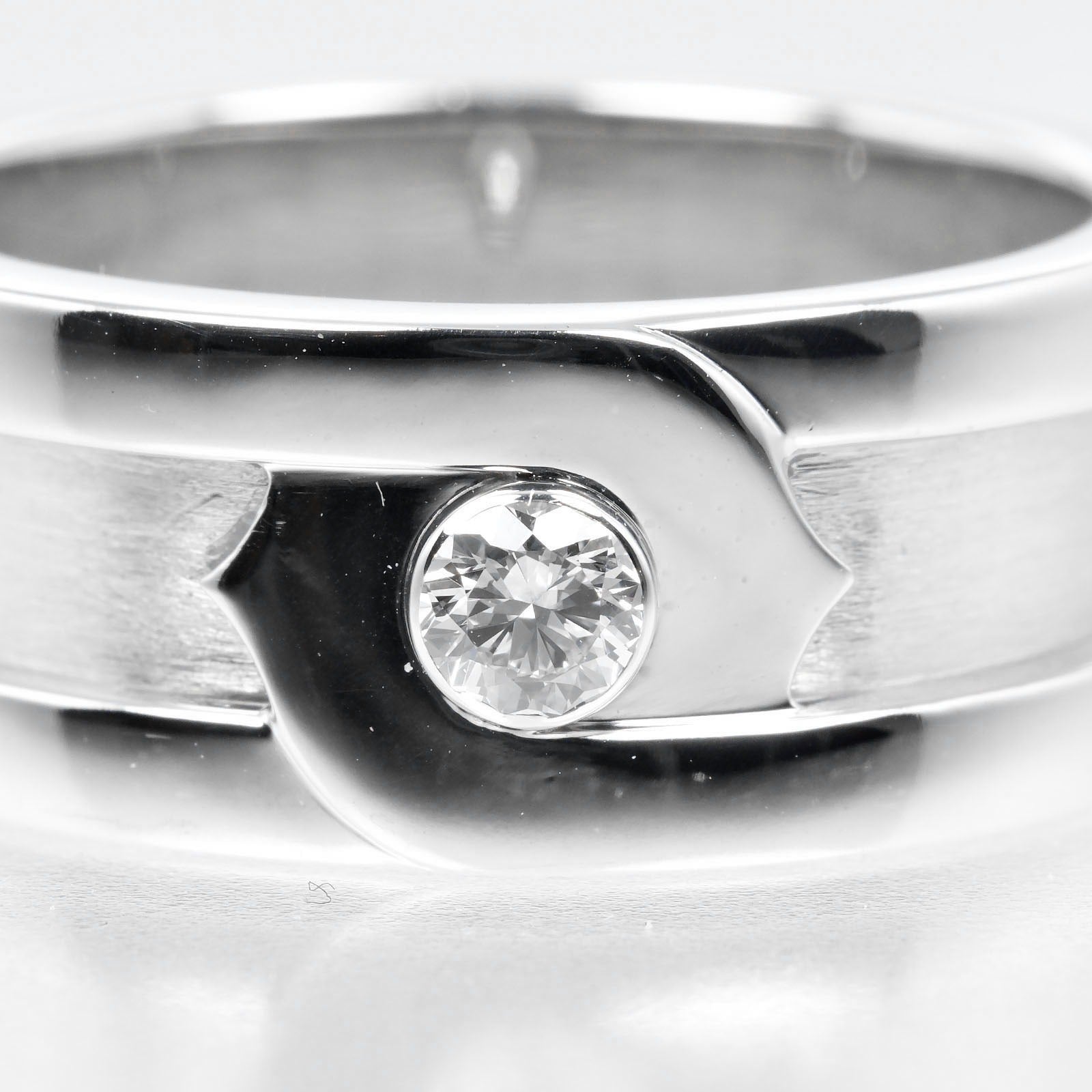 Cartier 2C Ring K18 White Gold 1P Diamond