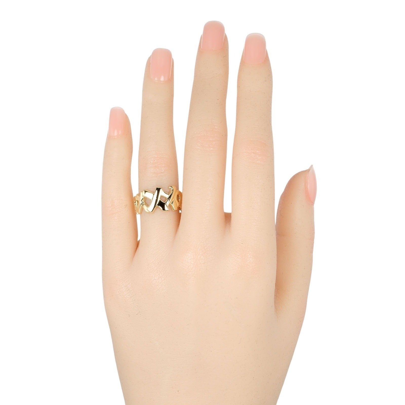 Tiffany & Co Love & Kiss Ring K18 Yellow Gold