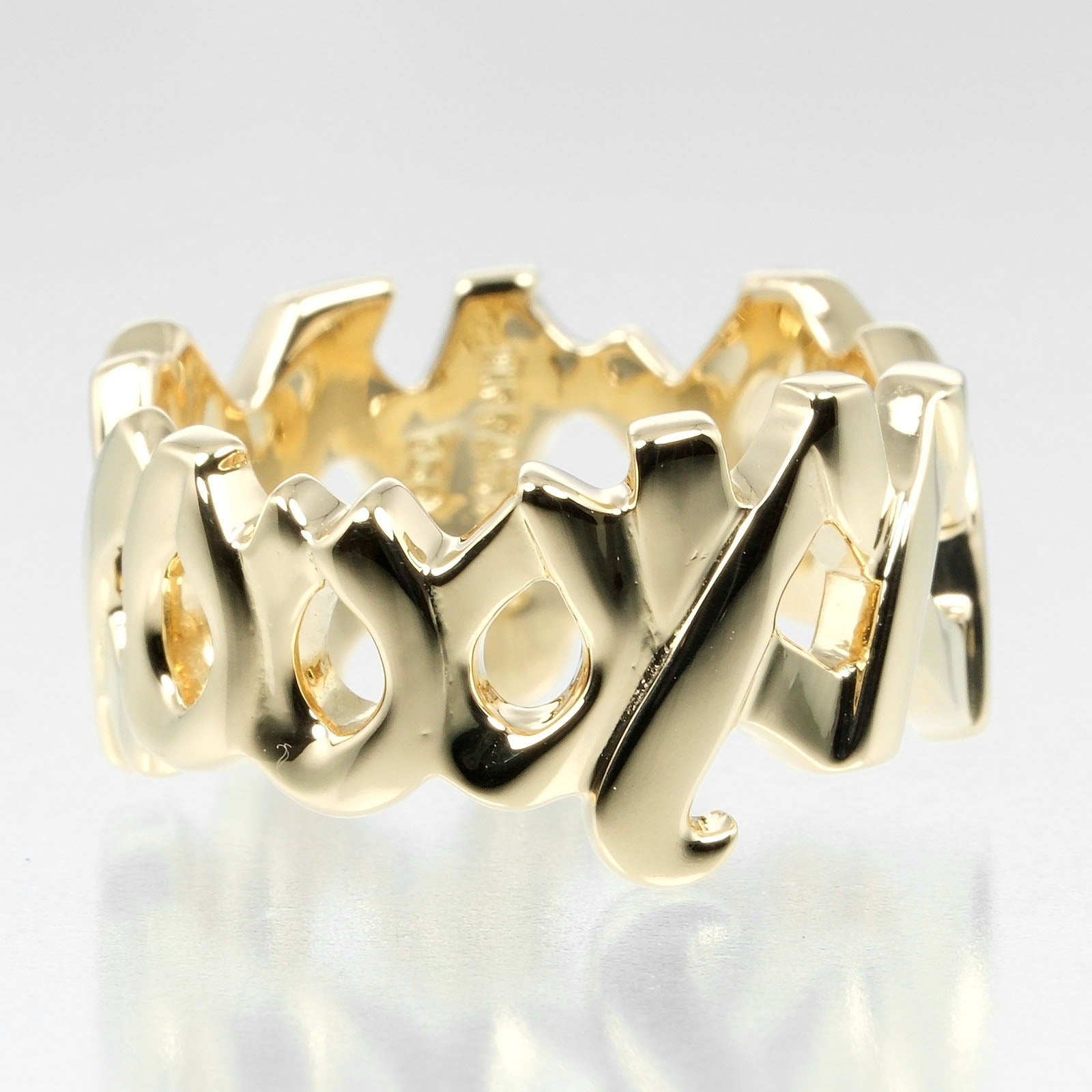 Tiffany & Co Love & Kiss Ring K18 Yellow Gold