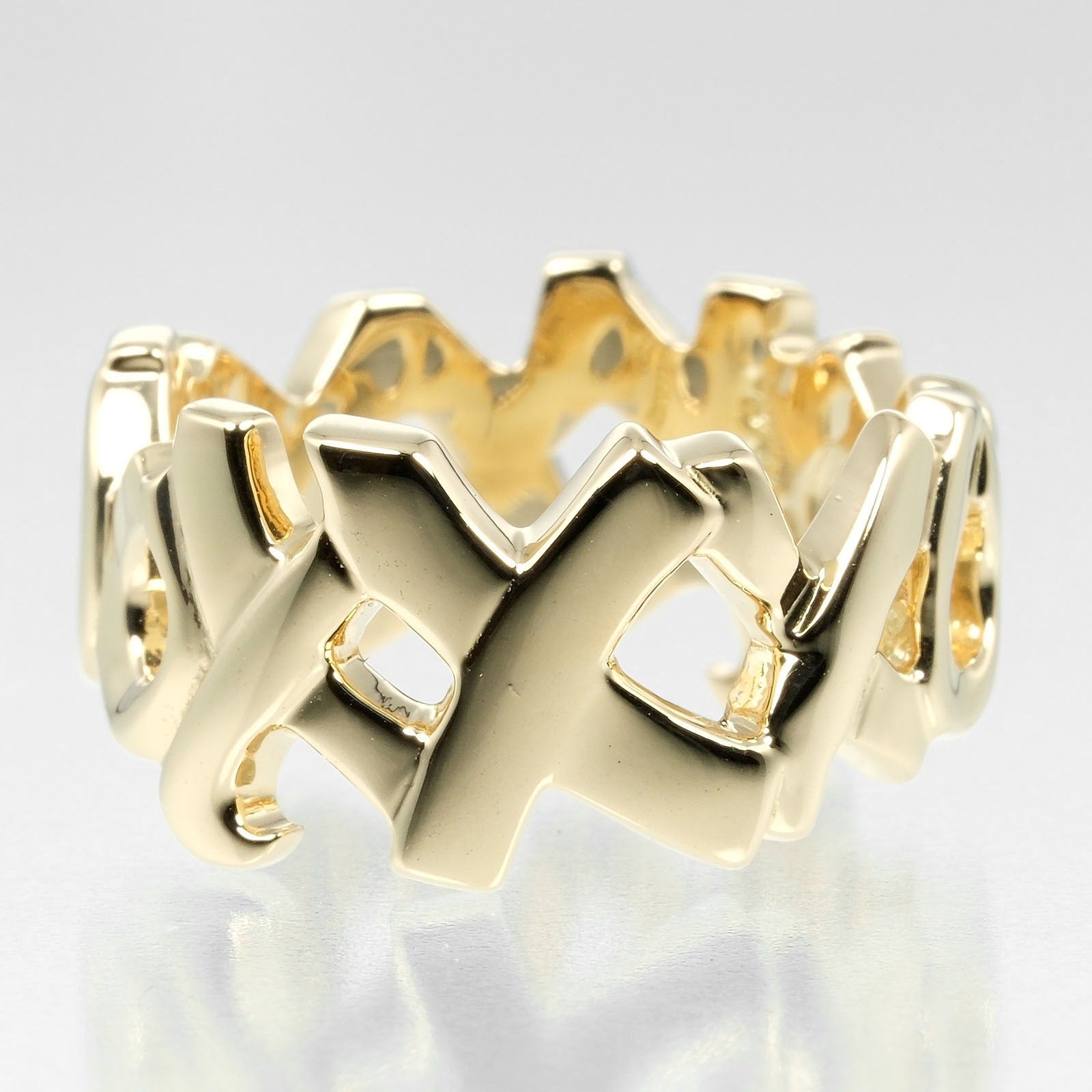 Tiffany & Co Love & Kiss Ring K18 Yellow Gold