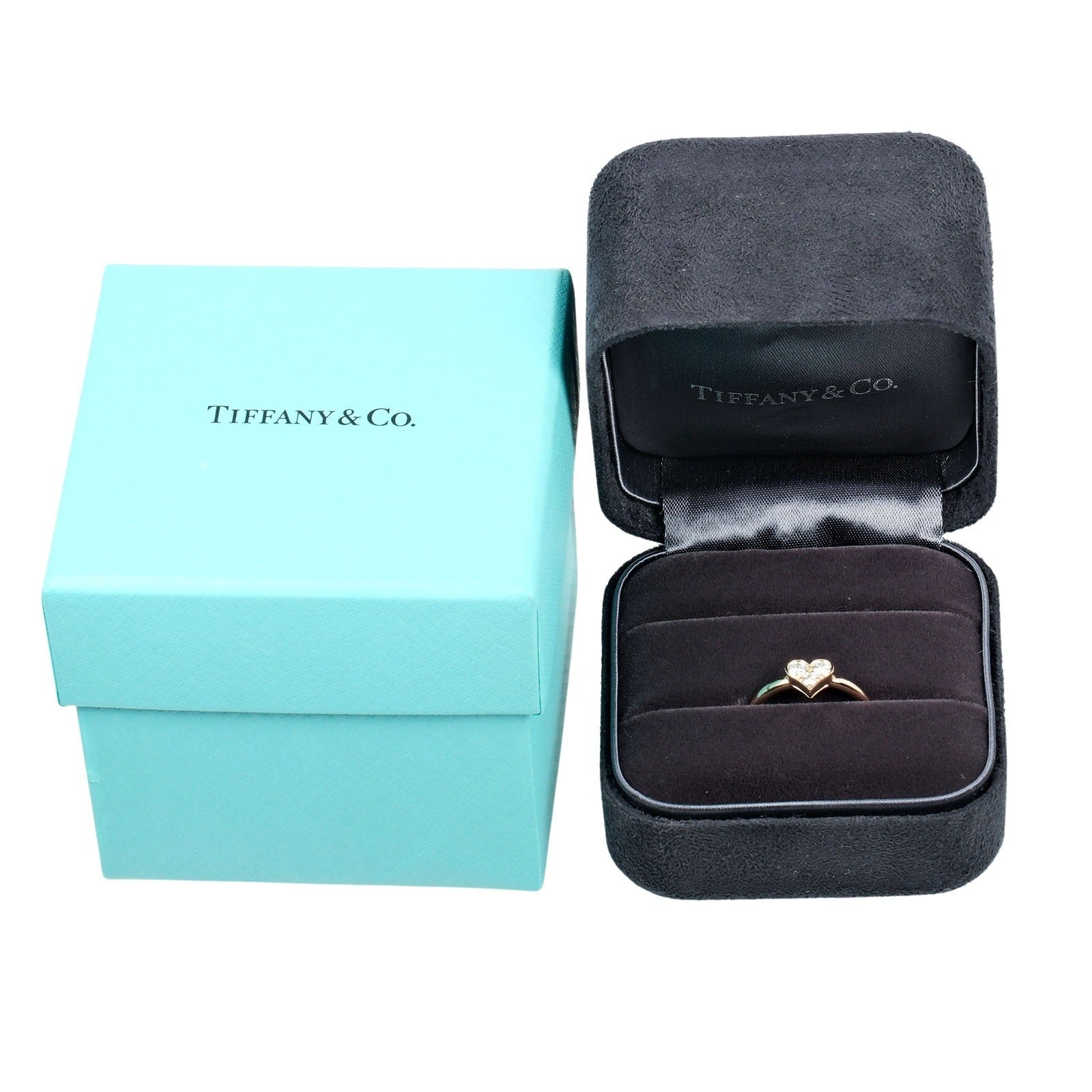 Tiffany & Co Sentimental Heart Ring K18PG 3P Diamond