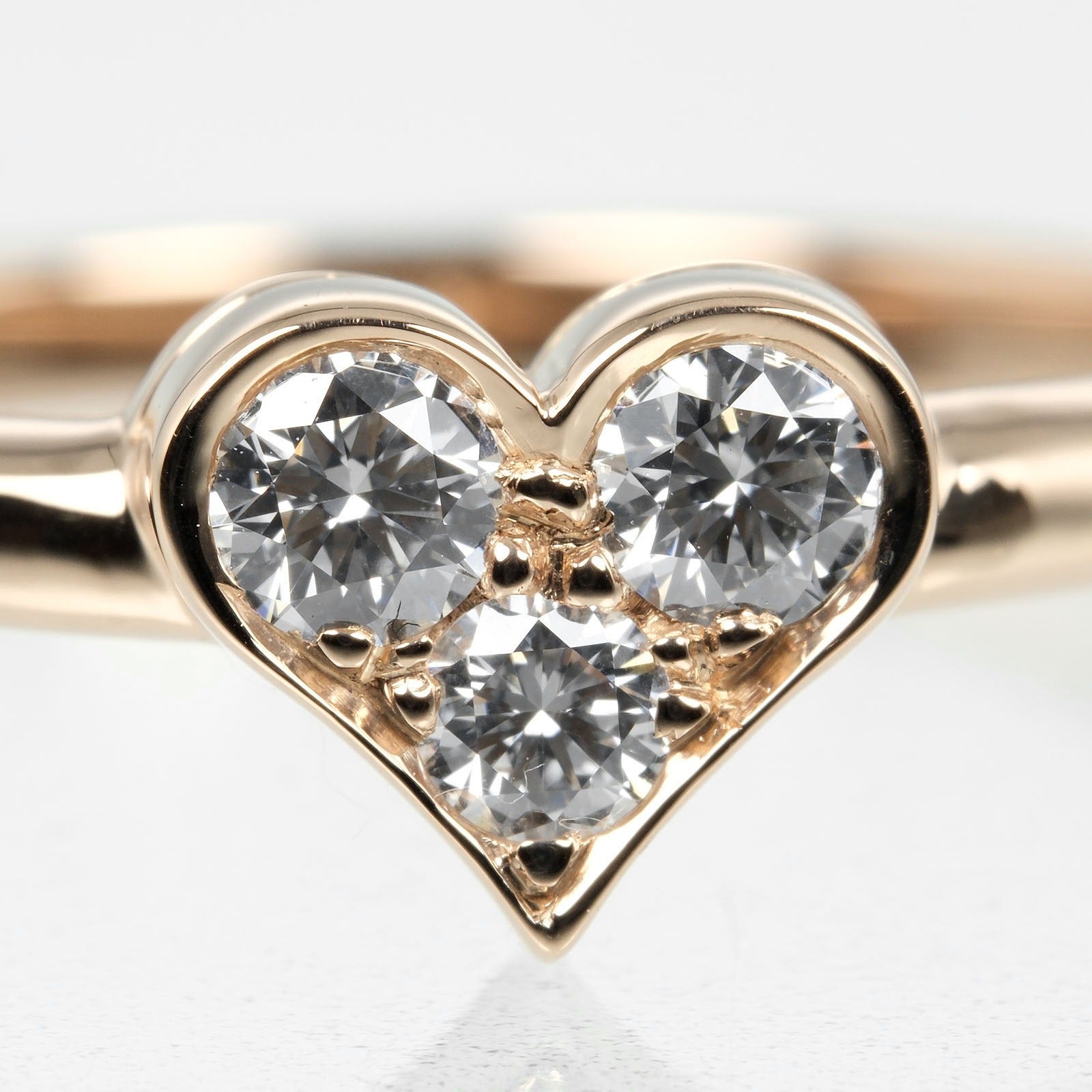 Tiffany & Co Sentimental Heart Ring K18PG 3P Diamond